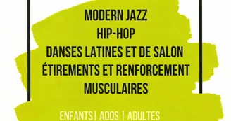 Cours de danse moderne jazz, hip hop, danses latines et de salon, étirements et renforcements musculaires