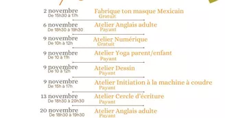 Programme de Novembre du moulin solidaire