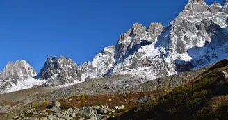 Vue sur les aiguilles de chamonix