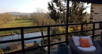 Le Cottage Belmontais - Beaumont-sur-Sarthe - terrasse avec vue