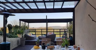 Le Cottage Belmontais - Beaumont-sur-Sarthe - terrasse avec petit déjeuner